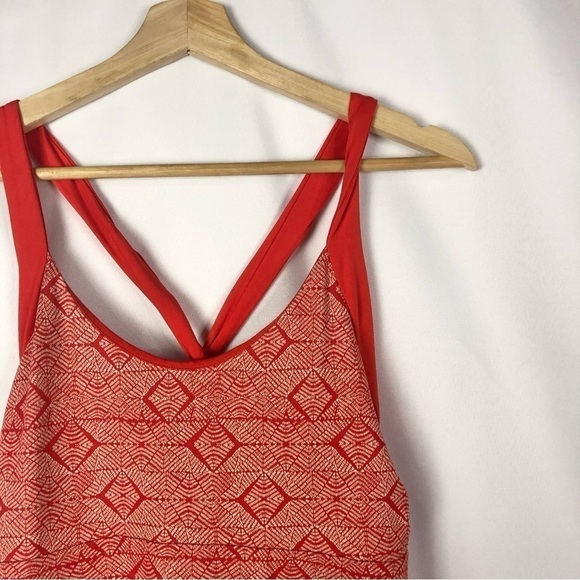 Patagonia Morning Glory Red Printed Cross Back Mini Dress M - Picture 4 of 5